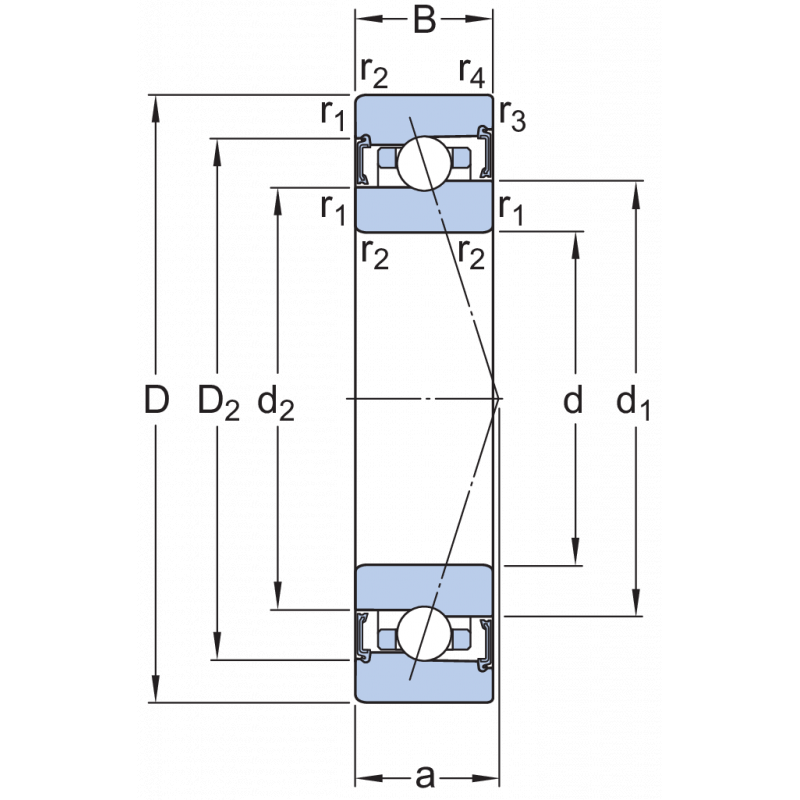 SKF S71912-CB-GA/P4A Eğik Bilyalı Rulman (Dış Çap 85mm - Genişlik 13mm)