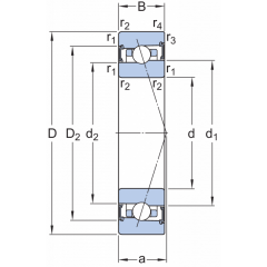 SKF S71912-CB-GA/P4A Eğik Bilyalı Rulman (Dış Çap 85mm - Genişlik 13mm)