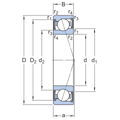 SKF S71907-CE-GA/P4A Eğik Bilyalı Rulman (Dış Çap 55mm - Genişlik 10mm)