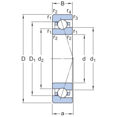 SKF 7010 CE GA/VQ126 Eğik Bilyalı Rulman (Dış Çap 80mm - Genişlik 16mm)
