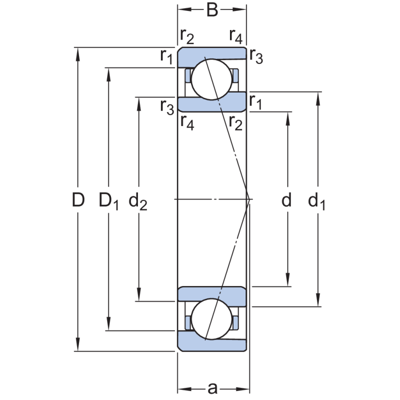 SKF 71911 CE-GA/HC-VQ126 Eğik Bilyalı Rulman (Dış Çap 80mm - Genişlik 13mm)