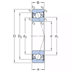 SKF S7014 CE-GA/HC-P4A Eğik Bilyalı Rulman (Dış Çap 110mm - Genişlik 20mm)