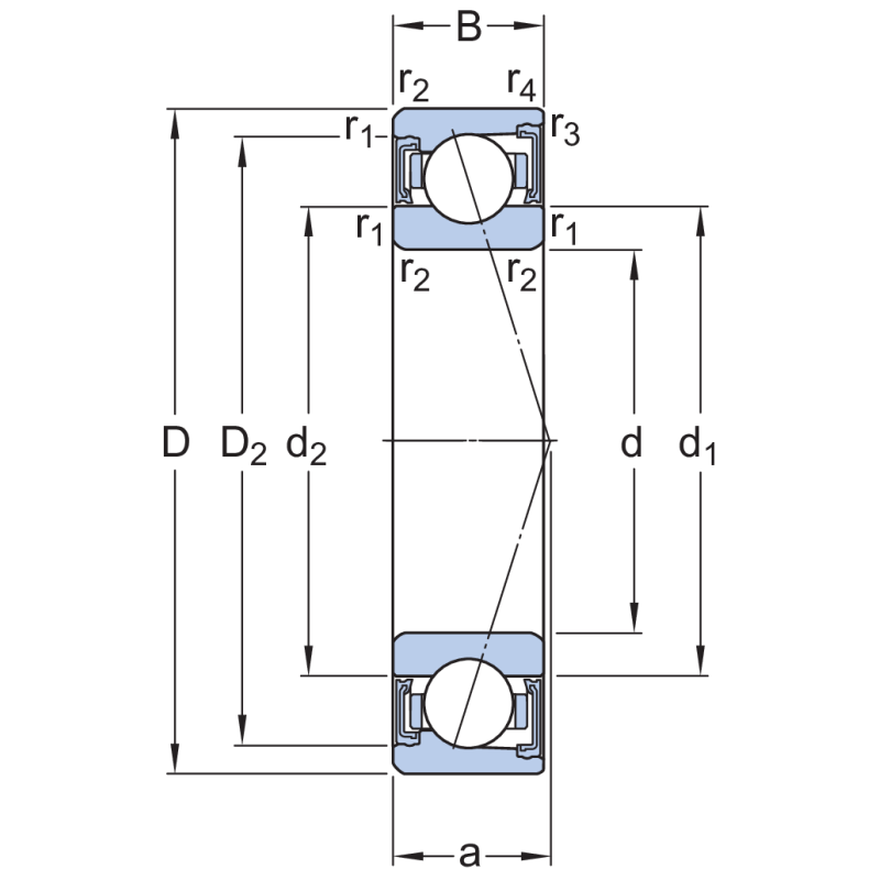SKF S7006 CD-GB/P4A Eğik Bilyalı Rulman (Dış Çap 55mm - Genişlik 13mm)