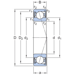 SKF S7006 CD-GB/P4A Eğik Bilyalı Rulman (Dış Çap 55mm - Genişlik 13mm)