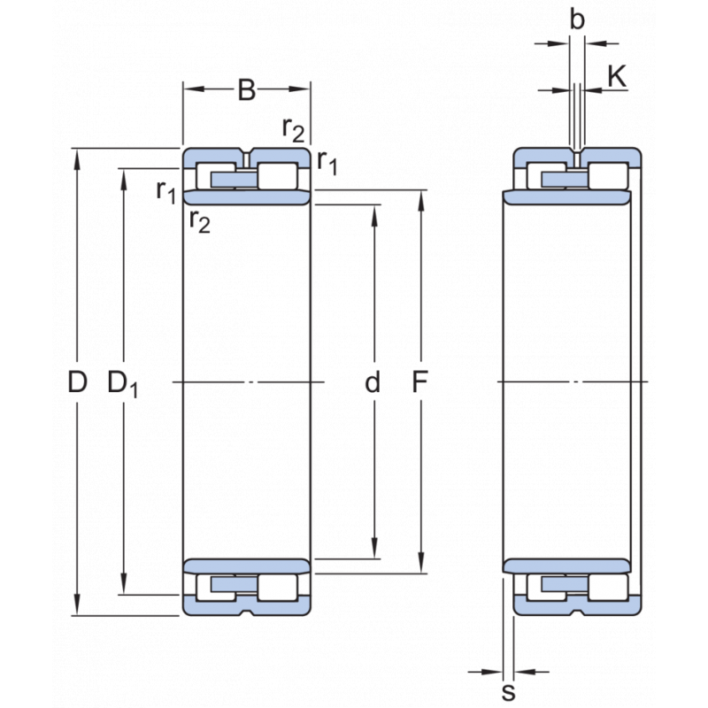 SKF NNU4938 B/SP W33 Silindirik Makaralı Rulmanlar (Dış Çap 260mm - Genişlik 69 mm)