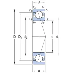 SKF 7017 CD-GA/VQ253 Eğik Bilyalı Rulman (Dış Çap 130mm - Genişlik 22mm)