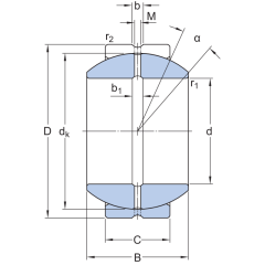 SKF GEH70-ES Küresel Düz Rulmanlar (Dış Çap 120mm - Genişlik 70mm)