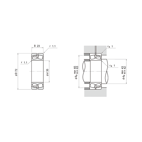 NSK 22207-C-E4-S11 Oynak makaralı rulmanlar