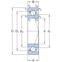 SKF 7015-CE-GA/HC-P4A Eğik Bilyalı Rulman (Dış Çap 115mm - Genişlik 20mm)