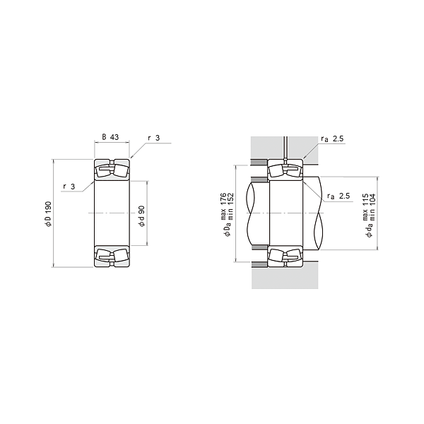 NSK 21318 EA-E4 Oynak makaralı rulmanlar