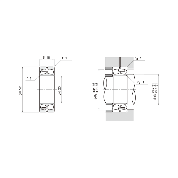 NSK 22205 C-E4-C3 Oynak makaralı rulmanlar