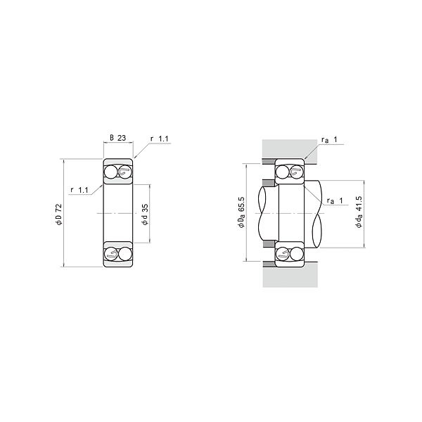 NSK 2207 C3 Kendinden hizalamalı bilyalı rulmanlar