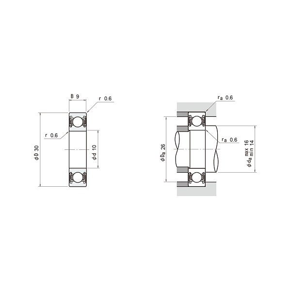 NSK 6200-DDU Sabit bilyalı rulmanlar