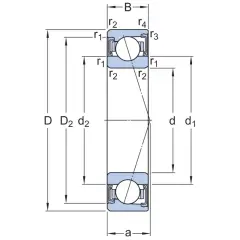 SKF S7003CD/P4A Eğik Bilyalı Rulman (Dış Çap 35mm - Genişlik 10mm)