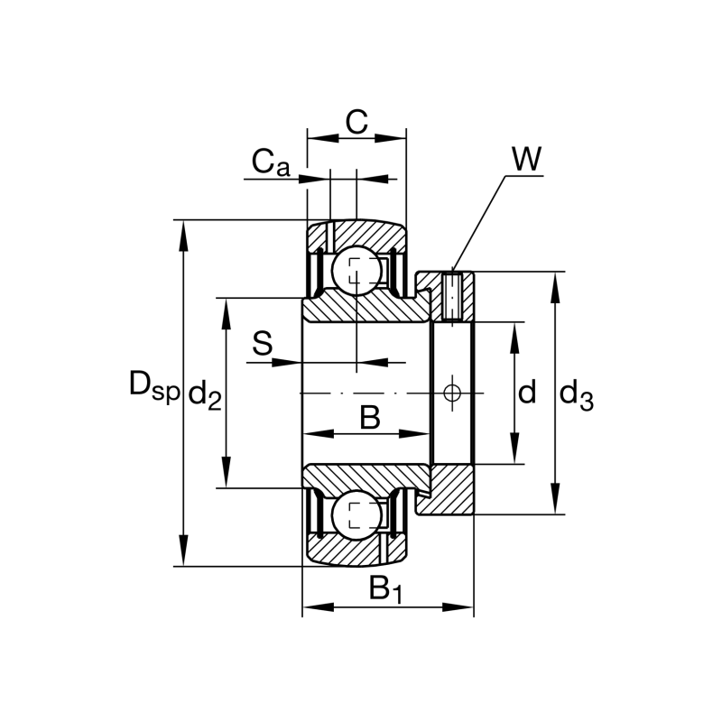 INA GRA100-XL-NPP-B-AS2/V  Radyal geçmeli bilyalı Rulman