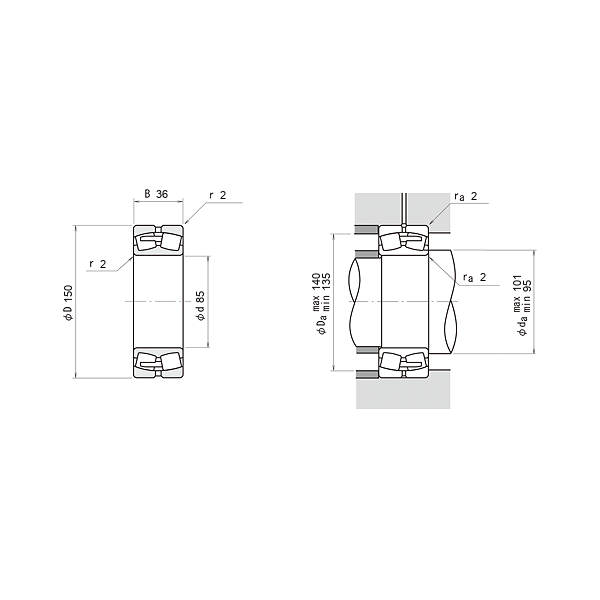 NSK 22217 EA-E4-C4 Oynak makaralı rulmanlar