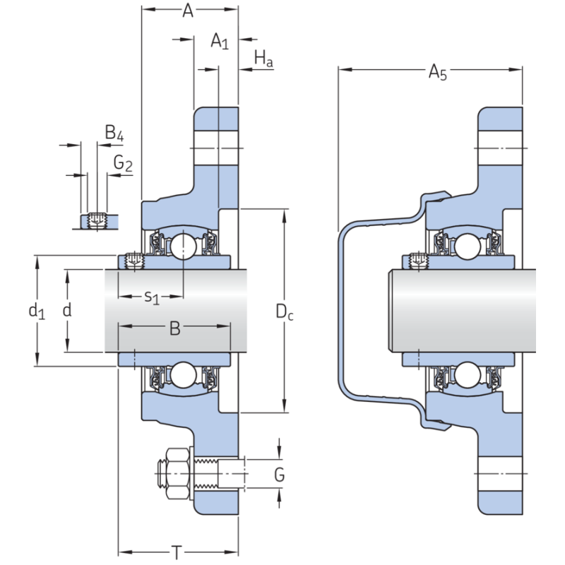 SKF F2BSS 35M-TPSS Monteli Üniteler (Genişlik 42,90 mm)