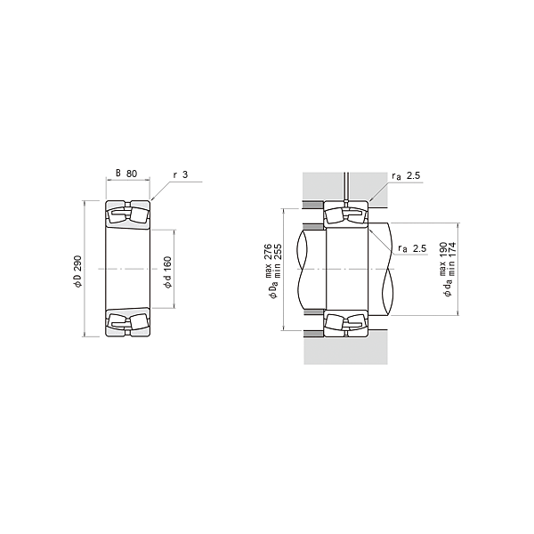 NSK 22232 CD-K-E4-C3 Oynak makaralı rulmanlar