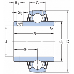 SKF YAR 208-2RF/W64 Radyal Geçmeli Bilyalı Rulmanlar (Dış Çap 80mm - Genişlik 49,20 mm)