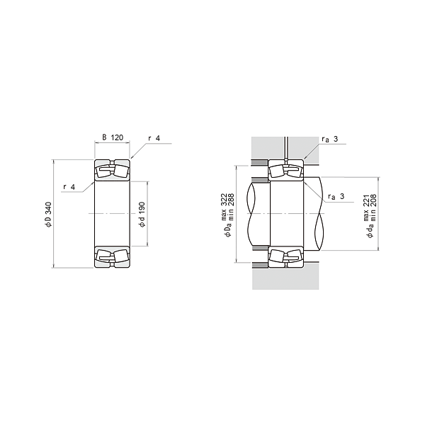 NSK 23238 C-E4-C3 Oynak makaralı rulmanlar
