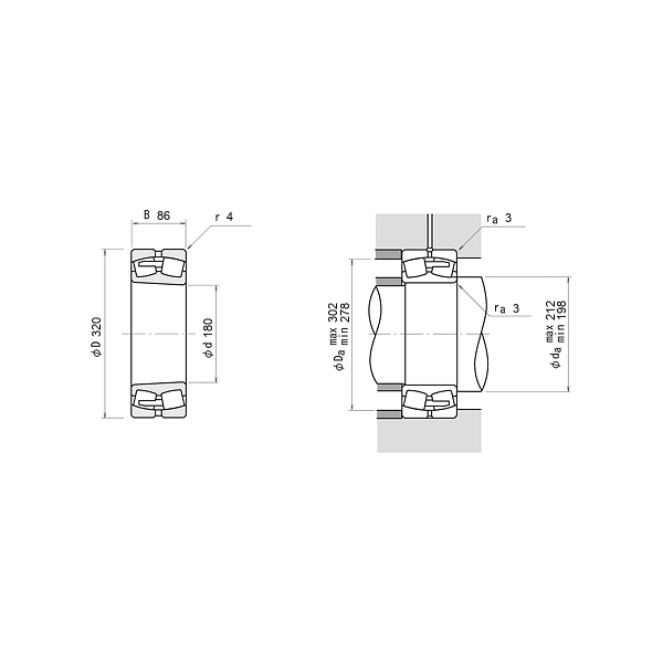 NSK 22236 CD-K-E4-C3 Oynak makaralı rulmanlar