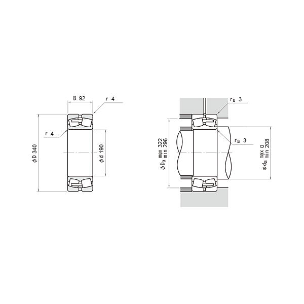 NSK 22238 CAM-E4-C3 Oynak makaralı rulmanlar