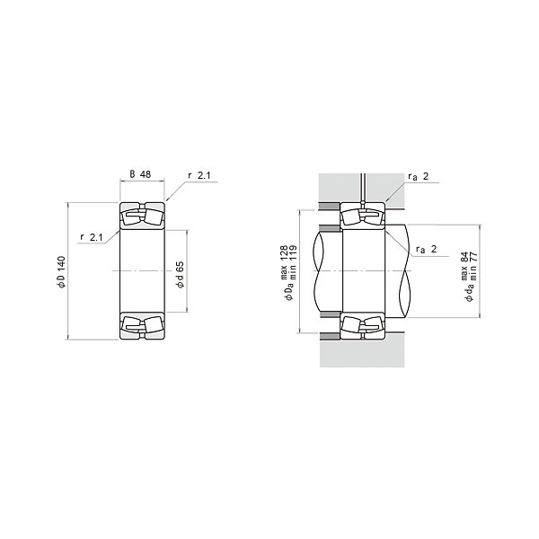 NSK 22313 EA-E4 Oynak makaralı rulmanlar