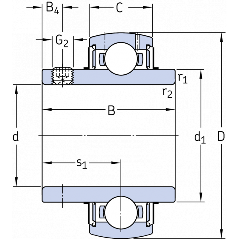 SKF UCX 08 Radyal Geçmeli Bilyalı Rulmanlar (Dış Çap 57.30mm - Genişlik 49,20 mm)