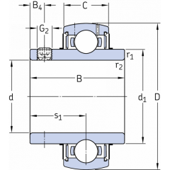 SKF UCX 08 Radyal Geçmeli Bilyalı Rulmanlar (Dış Çap 57.30mm - Genişlik 49,20 mm)