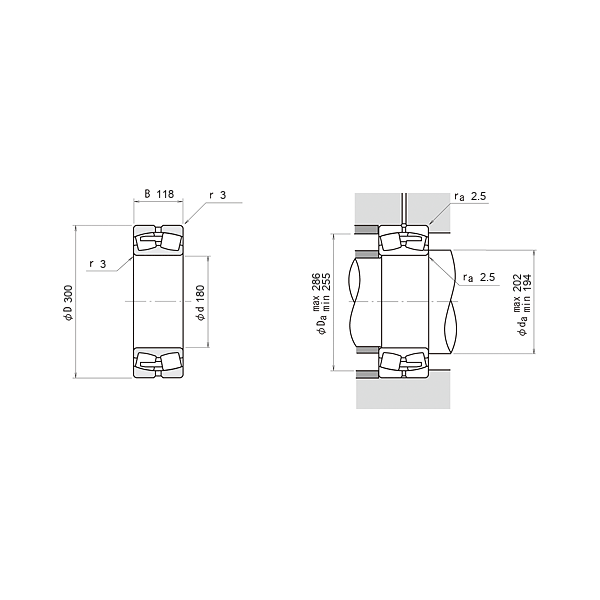 NSK 24136 C-E4-C3 Oynak makaralı rulmanlar