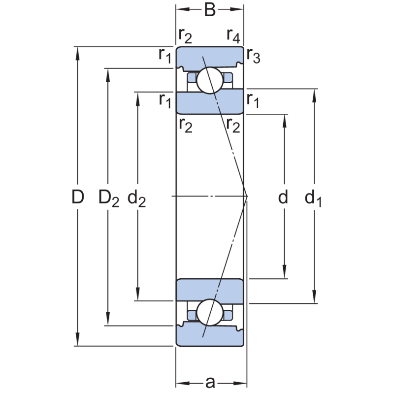 SKF 71911-ACB-GA/P4A Eğik Bilyalı Rulman (Dış Çap 80mm - Genişlik 13mm)