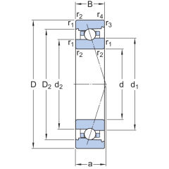 SKF 71911-ACB-GA/P4A Eğik Bilyalı Rulman (Dış Çap 80mm - Genişlik 13mm)