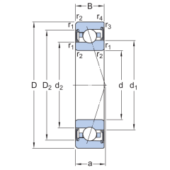 SKF S7018 CE-GB/P4A Eğik Bilyalı Rulman (Dış Çap 140mm - Genişlik 24mm)