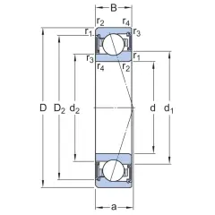 SKF S71914-CE-GA/HC-P4A Eğik Bilyalı Rulman (Dış Çap 100mm - Genişlik 16mm)