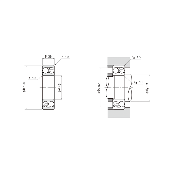 NSK 2309 C3 Kendinden hizalamalı bilyalı rulmanlar