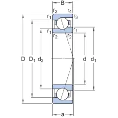 SKF 71904-ACE-GA/P4A Eğik Bilyalı Rulman (Dış Çap 37mm - Genişlik 9mm)