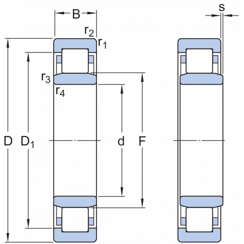 SKF NU 1013 EC-P/W64 Silindirik Makaralı Rulmanlar (Dış Çap 100mm - Genişlik 18mm)