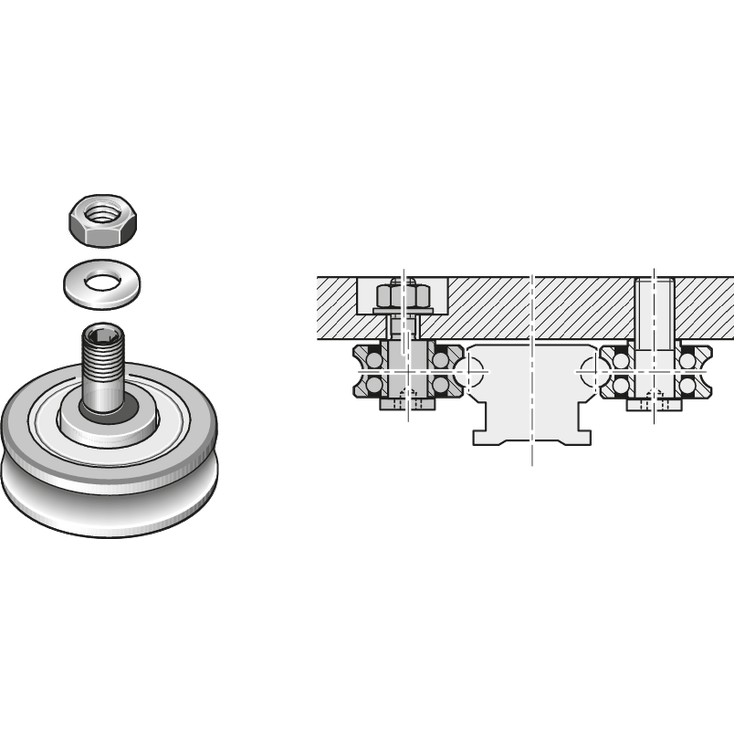 Rexroth R190012500 Profilli Ray Sistemleri Kam Makarası Kılavuzları