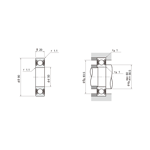 NSK 6210-DDU-C4-E Sabit bilyalı rulmanlar