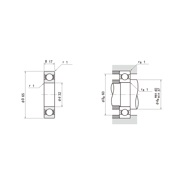NSK 62/32 C3 Sabit bilyalı rulmanlar