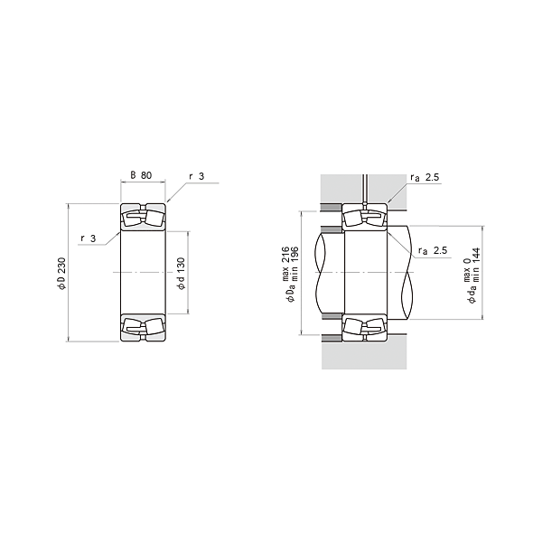 NSK 23226 CAM-E4-C3 Oynak makaralı rulmanlar
