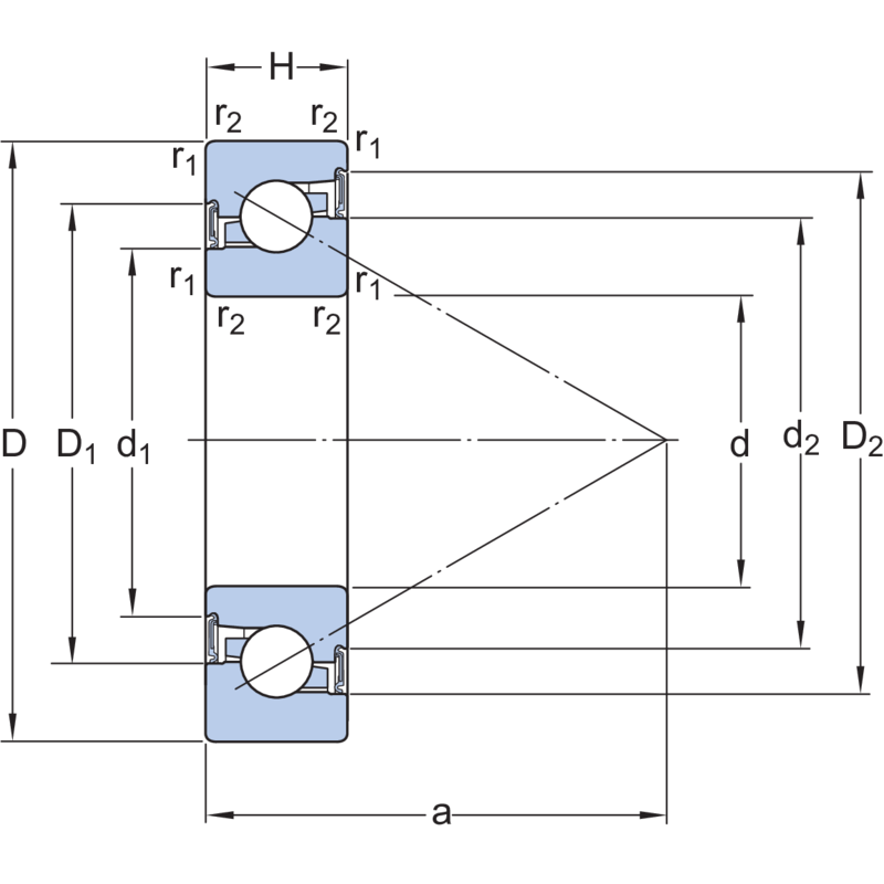 SKF BSD2047CGA-2RS1 Eğik Bilyalı Rulman (Dış Çap 47mm)