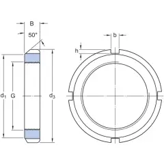 SKF AN 34 Kilit Somunları (Dış Çap 219.989 - Genişlik 27,25 mm)
