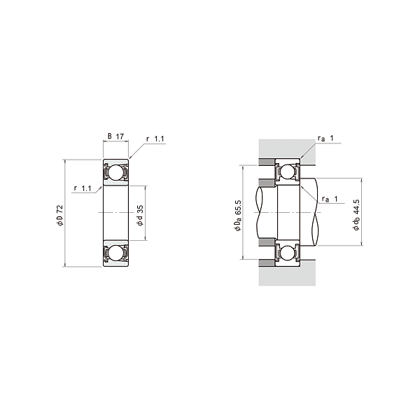 NSK BL207 ZZ Sabit bilyalı rulmanlar