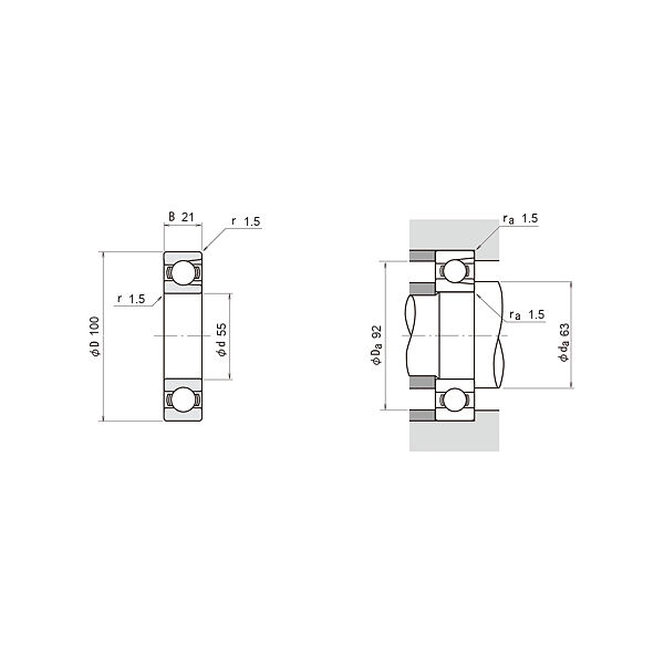 NSK BL211 Z Sabit bilyalı rulmanlar