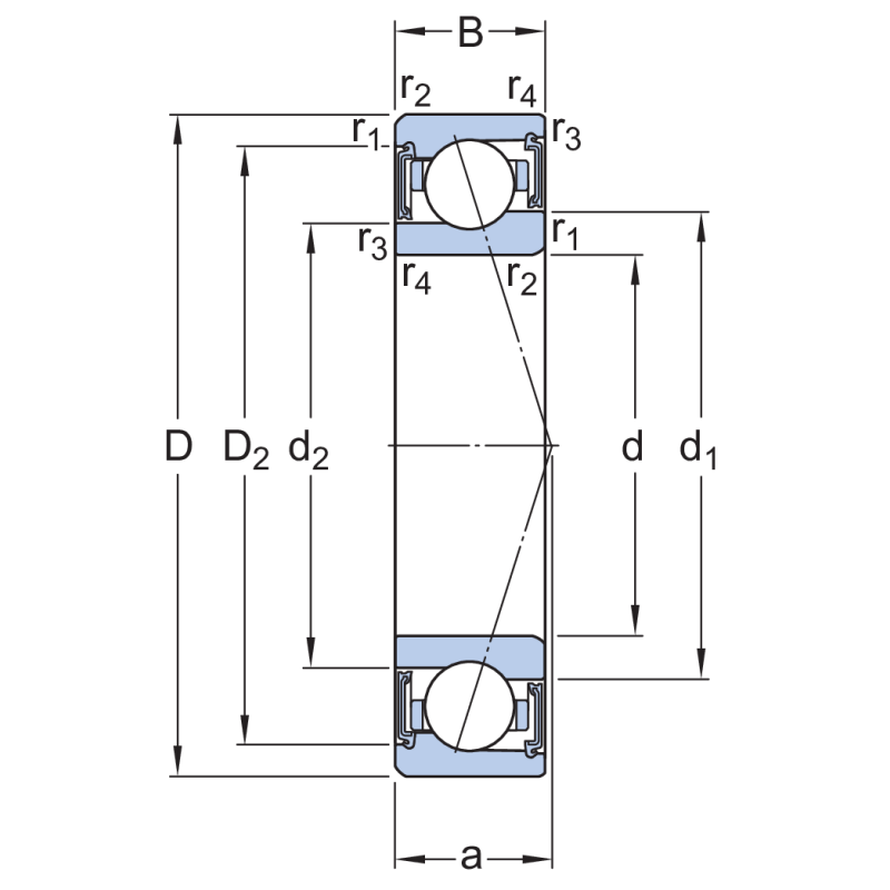 SKF S71920-CE-GA/HC-P4A Eğik Bilyalı Rulman (Dış Çap 140mm - Genişlik 20mm)